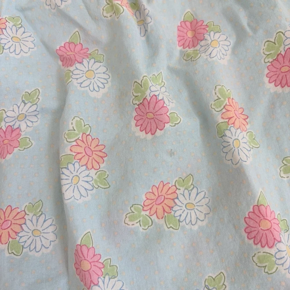 Vintage Osh Kosh Bgosh Top Girls Blue Floral Cotton Button Front Blouse Size 8